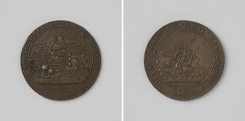 Beleg van Gibraltar en het tot zinken brengen van het schip Royal George van admiraal Richard Kempenfelt by anonymous