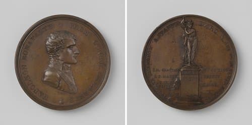 Oprichting van een standbeeld voor Jeanne d'Arc te Orleans, ter ere van Napoleon Bonaparte, premier consul van Frankrijk