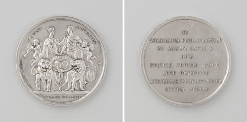 Aankomst van Willem Frederik George Lodewijk, erfprins der Nederlanden en Anna Paulowna, grootvorstin van Rusland in Nederland, na hun huwelijk te St. Petersburg by Jean Henri Simon