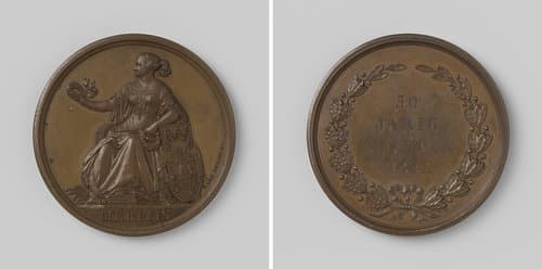 Vijftigjarig bestaan van het genootschap Felix Meritis by Laurent Joseph Hart