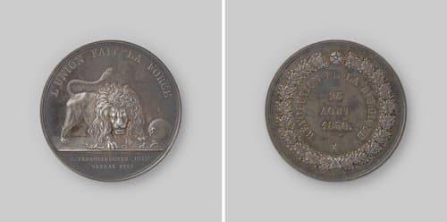 Uitbreken van de Belgische revolutie by Adrien Hippolyte Veyrat