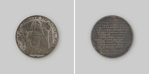 Leggen van de eerste steen voor het monument op de Place des Martyrs