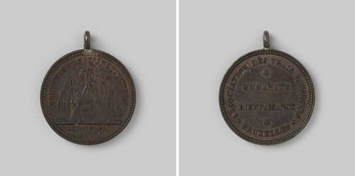 Eerste verjaardag van de "association des vraies patriotes", opgericht ter ere van de gevallenen in de septemberdagen van 1830 en ter bescherming van weduwen, wezenen gewonden