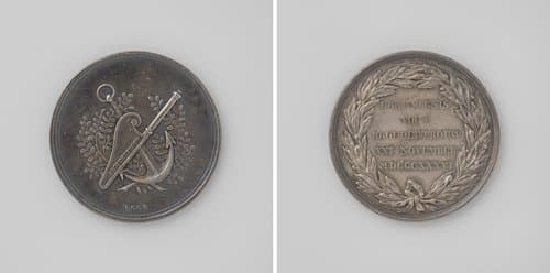 Van stapel lopen van het schip "Broedertrouw" by Johannis Petrus Schouberg