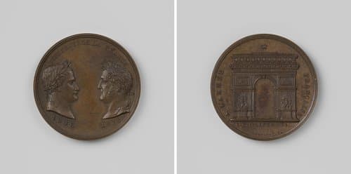Voltooiing van de Arc de Triomphe te Parijs, ter ere van Lodewijk Filips, koning der Fransen en Napoleon I Bonaparte, keizer der Fransen