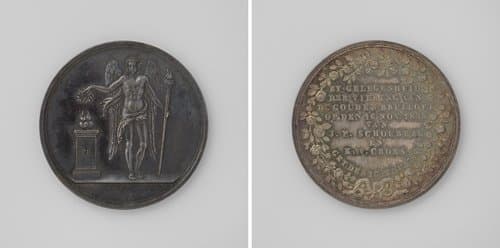 Vijftigjarig huwelijk van Johannes Franciscus Schouberg en Catharina Wilhelmina Croes by David van der Kellen (1804-1879)