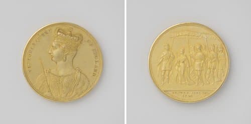 Kroning van Victoria Alexandrine tot koningin van Groot-Britannie by J. Barber
