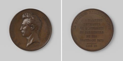 B.C. Dumortier, lid van de Chambre des Representantes, penning hem aangeboden wegens diens afwijzing van het besluit om Luxemburg en Limburg te verdelen tussen België en Nederland