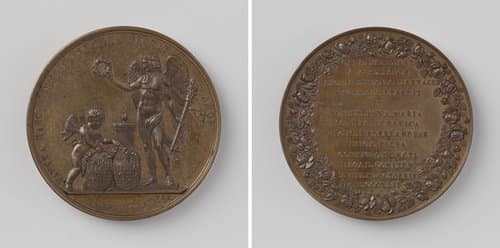 Huwelijk van Wilhelmina Sophia Maria Louisa, prinses der Nederlanden met Karel Alexander Augustus Jan, erfgroothertog van Saksen-Weimar-Eisenach by David van der Kellen (1804-1879)