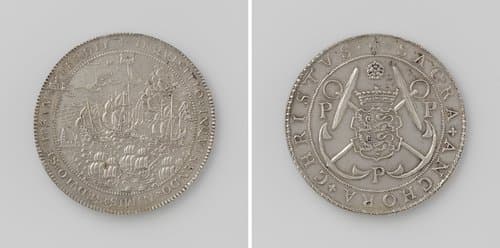 Herdenking van de nederlaag van Bossu op de Zuiderzee by Jacob Pauwelszoon Utenwael (Uyttenwael) (1570-1648)