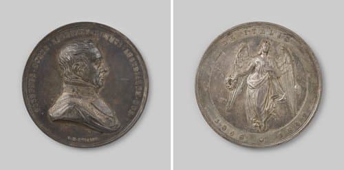 Overwinning van de Oostenrijkers onder de hertog Radetzky op de Italianen bij Custoza en Novara by Johann Michael Scharff