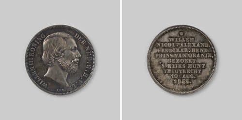 Willem III, koning der Nederlanden bezoekt de Rijksmunt te Utrecht