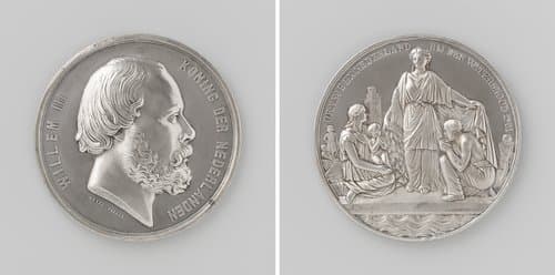 Willem III, koning der Nederlanden, wegens zijn ondersteuning bij de watersnoodramp