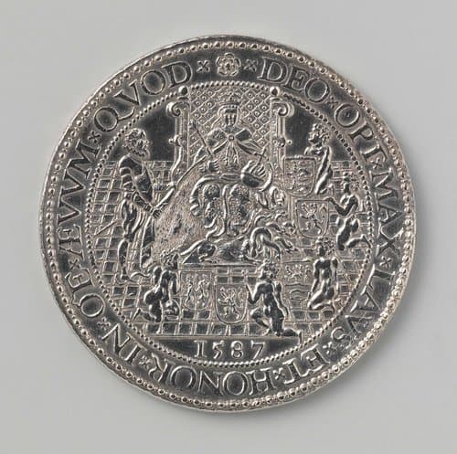 Steun van koningin Elizabeth van Engeland aan de Nederlanders by Gerard van Bylaer