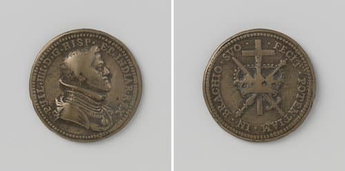 Overwinningen van de Spanjaarden op Ernst van Mansfeld, penning ter ere van Filips IV van Spanje by anonymous