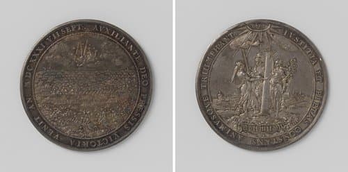 Gustaaf Adolf overwint de keizerlijken in de slag van Breitenfeld by Sebastian Dadler