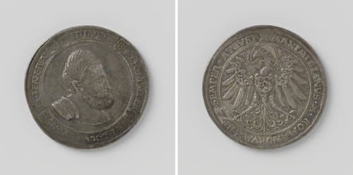 Dubbele schautaler (dubbele guldengroschen; dubbele (locumtenens) taler) op naam van Frederik III de Wijze van Saksen, door Maximiliaan aangesteld als algemeen stadhouder by Ulrich Ursenthaler