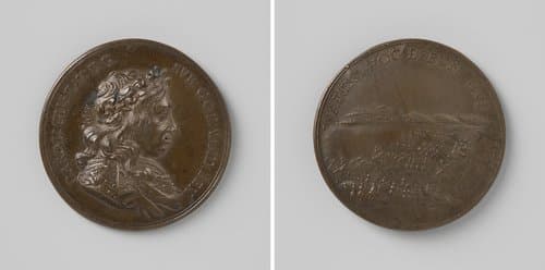 Roemrijke tocht van Karel X Gustaaf van Zweden over de Belt by Johann Georg Breuer