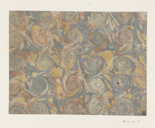 Spiraalmarmer in blauw, rood en geel by anonymous