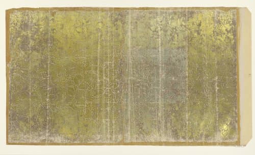 Blad met aaneengesloten bladvullend patroon van chrysanten (één van tien identieke bladen) by anonymous