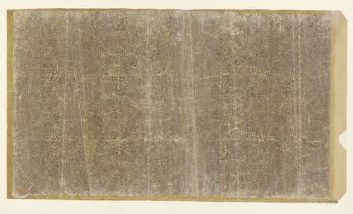 Blad met aaneengesloten bladvullend patroon van chrysanten (één van tien identieke bladen) by anonymous