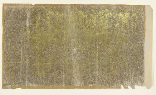 Blad met aaneengesloten bladvullend patroon van chrysanten (één van tien identieke bladen) by anonymous