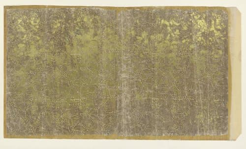 Blad met aaneengesloten bladvullend patroon van chrysanten (één van tien identieke bladen) by anonymous