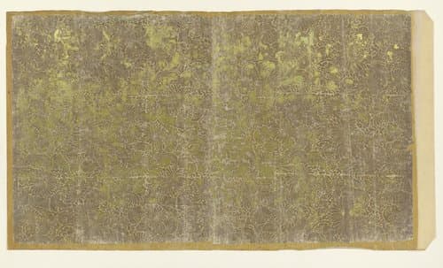 Blad met aaneengesloten bladvullend patroon van chrysanten (één van tien identieke bladen) by anonymous