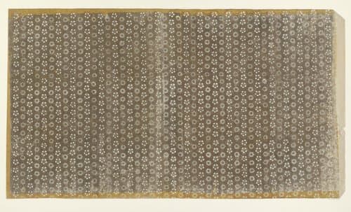 Blad met rasterpatroon van zeshoeken gevuld met bloemmotieven (één van zes identieke bladen) by anonymous