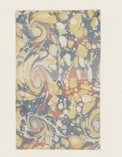 Spiraalmarmer in blauw, rood en geel by anonymous