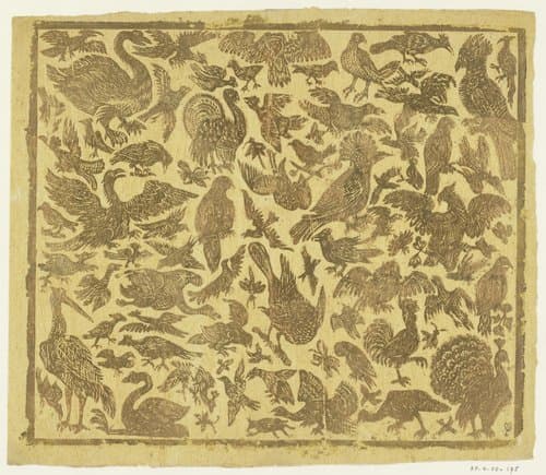 Blad met vogels by anonymous