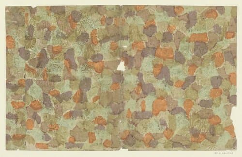 Blad met ranken met bloemen en mensen by anonymous