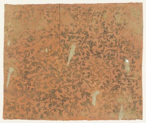 Blad met ranken met bloemen en dieren by anonymous