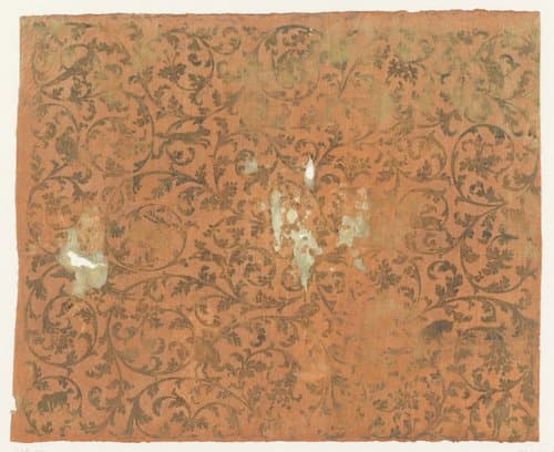 Blad met ranken met bloemen en dieren by anonymous