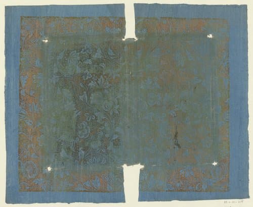 Blad met bloemen en vruchten by anonymous