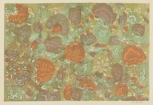 Blad met bloemen en bessen met puntenfond by Simon Haichele