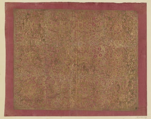 Blad met ranken met vruchten en bloemen by anonymous
