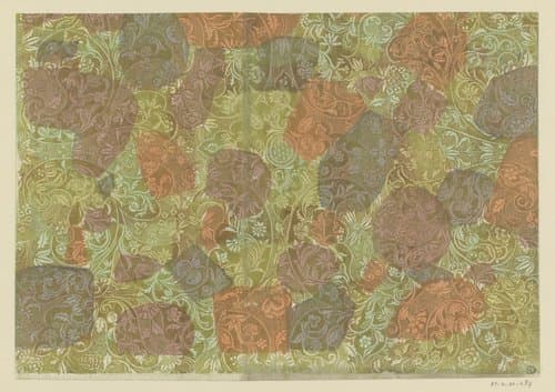 Blad met bloemen en vruchten by anonymous