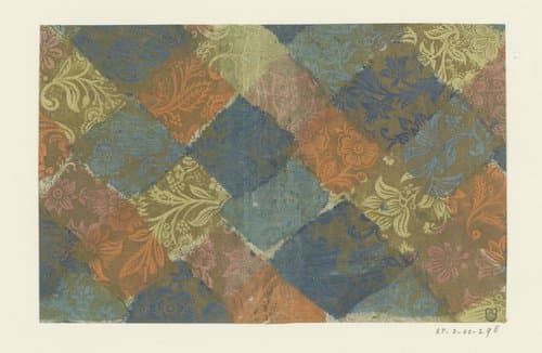 Blad met bloemen en vruchten by anonymous