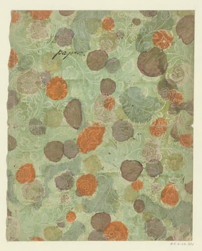 Blad met bloemen en vruchten by anonymous