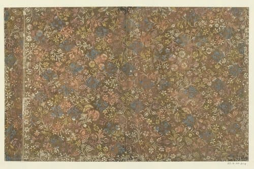 Blad met bloemen en vruchten by anonymous