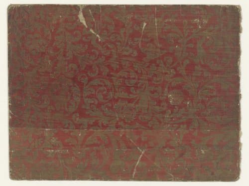 Blad met ranken met bloemen, figuren (o.a. jager te paard) en dieren by anonymous