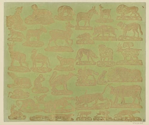 Blad met dieren by Dessauerschen Buntpapierfabrik