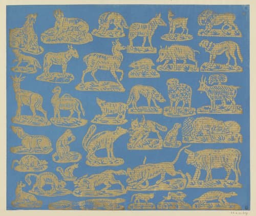 Blad met dieren by Dessauerschen Buntpapierfabrik