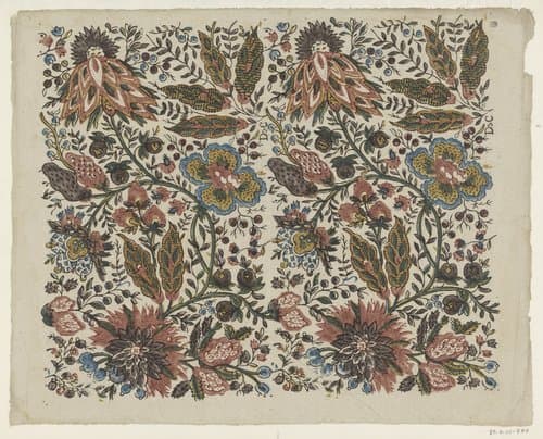 Blad met fantasie 'Perzische' bloemen by D&C