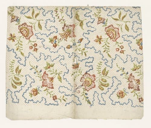 Blad met strooipatroon van bloemen en takken by anonymous