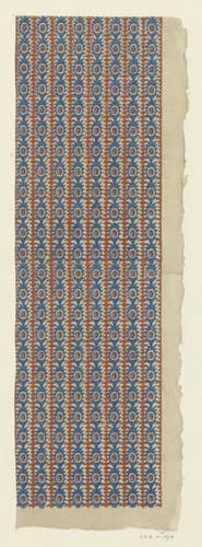 Blad met banenpatroon van gekartelde banen met ovalen by anonymous