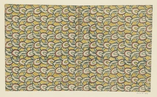 Blad met banenpatroon van uitgespaard blad en ovaal motief by anonymous