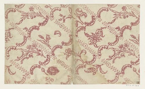 Blad met ruitpatroon van bladeren en zigzagmotief met bloemen als veldvulling by anonymous