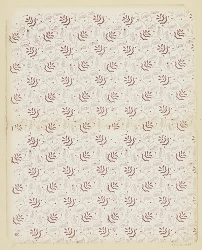 Blad met slingerende ranken bestaande uit punten met vruchtjes en bloemen by anonymous
